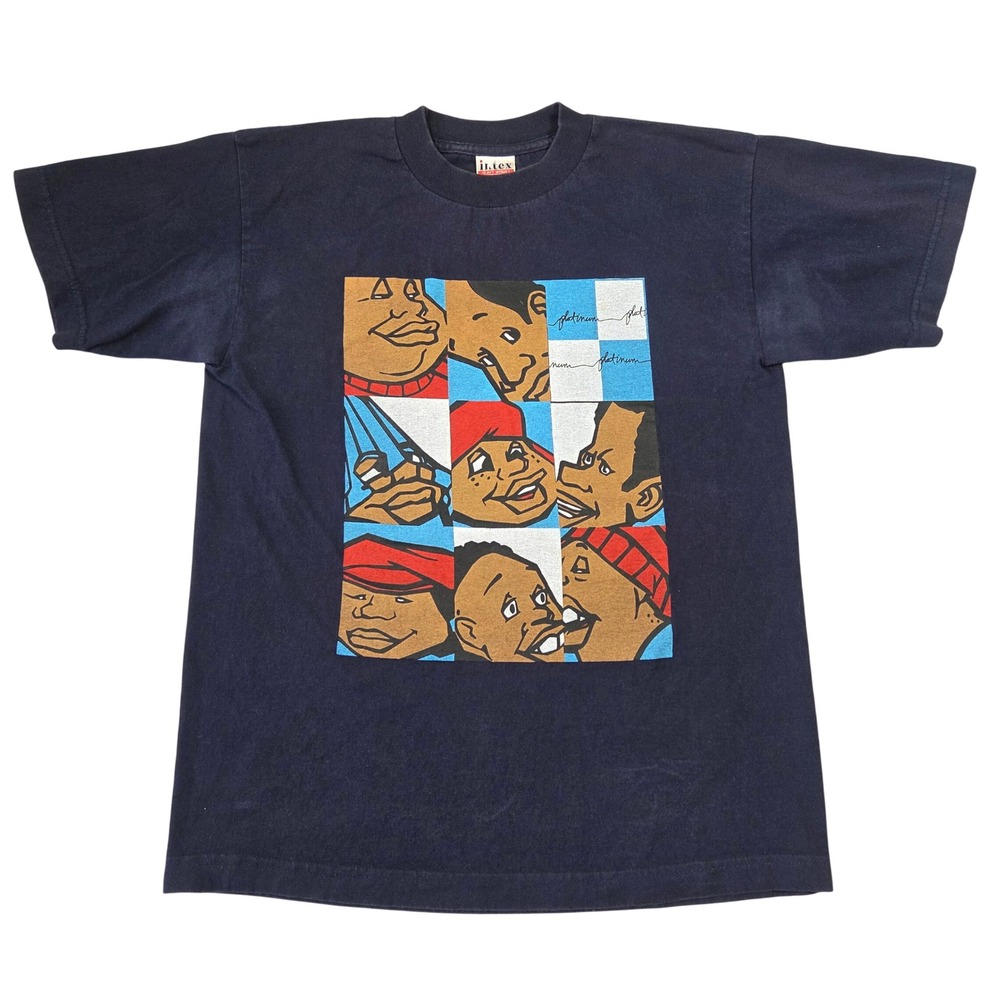 Vintage Intex Fat Albert Cosby Kids Graphic T-Shirt Mens M Black Heavyweight